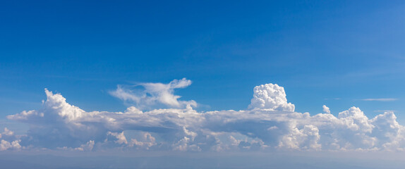 Wall Mural - Blue sky with clouds background. Sky daylight. Natural sky composition. Element of design.