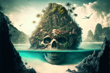 Beautiful Island On Top Of A Giant Skull
