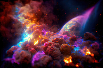 Wall Mural - colorful space galaxy, supernova nebula background