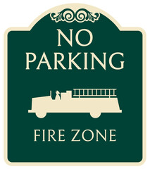 Canvas Print - Decorative no parking sign no parking fire zone