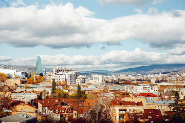 Panorama of the city of Tbilisi on a sunny day