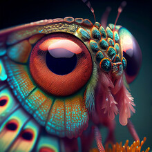 Closeup On A Colorful Moth