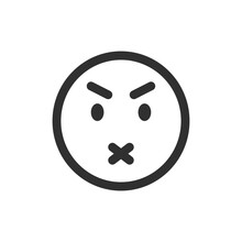 Mute Emoji Icon In Glyph Style