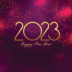 2023 new year occasion banner with firework design in shiny background vector illustration