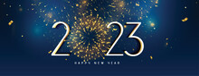 New Year Eve 2023 Celebration Banner With Firework