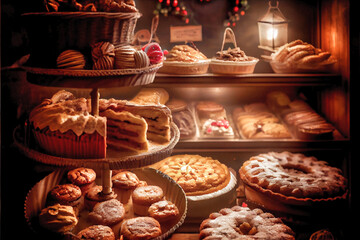 Midjourney abstract render of a Christmas bakery