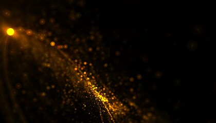 Wall Mural - golden particle sparkle burst bokeh style background
