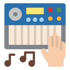 Wall Mural - play music electronic piano hobby icon