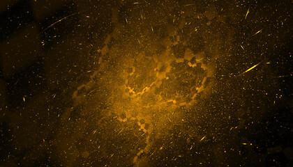 Wall Mural - explosion of glitter particle dust sparkles golden background