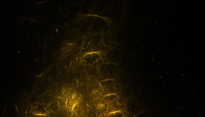 Wall Mural - golden particle background with dust explosion