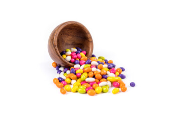 Sticker - Fennel seed candy spilling from a bowl over white