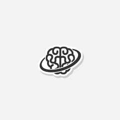 Wall Mural - Brain logo sticker isolated on white
