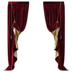 curtain isolated on a transparent background, interior furniture, 3D illustration, cg render