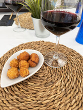 Typical Spanish Dish Called Croquettes, They Contain Ham, Or Cooked Or Pork Or Cod, They Can Also Contain Mushrooms Or Whatever The Cook Wants