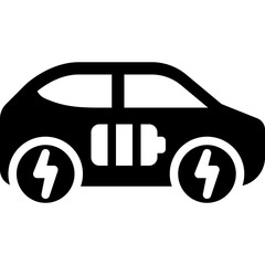 Poster - ev car solid icon