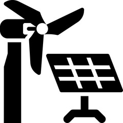 Canvas Print - sustainable energy solid icon