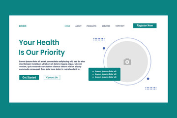 Wall Mural - your health is our priority web page for website and responsive mobile website template easy to edit