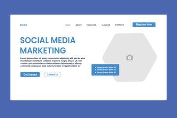 Wall Mural - social media marketing page for website and responsive mobile website template easy to edit vector i