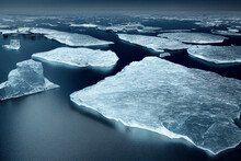Melting Icebergs Global Warming Mattepainting Landscape