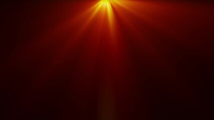 loop top center orange red optical lens flares shine rays transition abstract background. 4k beautif