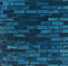 Blue Street Brick Wall Background Or Texture