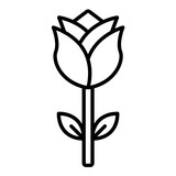 Fototapeta Tulipany - Rose Icon Style