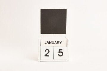 Calendar with the date January 25 and a place for designers. Illustration for an event of a certain date.