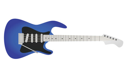 Blue electric guitar. vector illustration