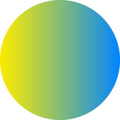 Wall Mural - Yellow and blue gradient circle round geometric shape element icon sign symbol isolated overlay transparent png