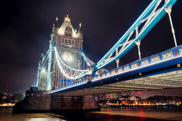 Wall Mural - Tower Bridge at night in London. England