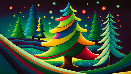 Wall Mural - Christmas time. Abstract Christmas art. Merry Christmas. Digital art image.