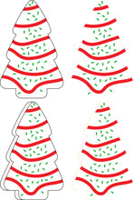 Christmas tree cake vector graphic.