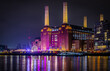 View of Battersea Power station during Christmas time in London