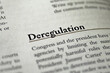 Deregulation word written in business law and ethics book