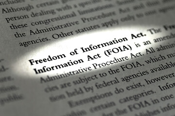 Freedom of information act information act FOIA in business law book