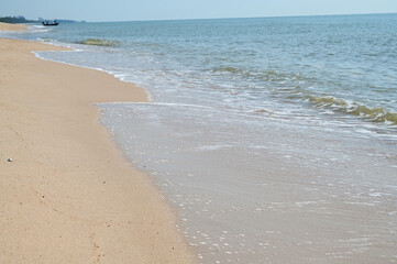 sea and sand with blue sky, natural background