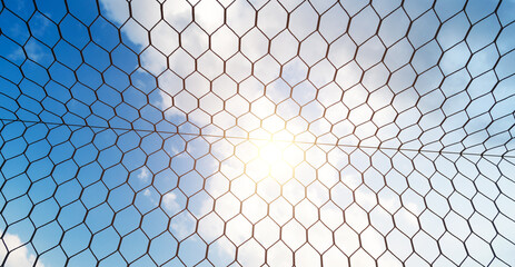 Wall Mural - Closeup of soccer goal net