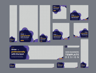 set of web banners of different sizes, Web advertising banner design templates