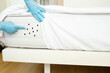 © yta - bed bugs, dust mites, disinfector shows insects on the mattress in the bedroom