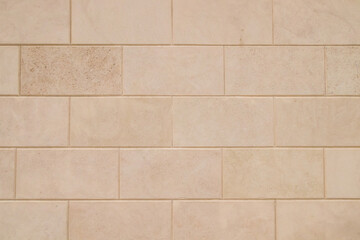 Wall Mural - Shell stone tile wall as background.Old natural block wall with rough surface