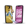 © stokkete - PNG file no background Online shopping big sale on smartphone