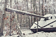 Panzer im Wald - Schnee - Winter  - Broken old Soviet military tank - Cold War - Beatiful Decay - Abandoned - Verlassener Ort - Urbex / Urbexing - Lost Place - Artwork - Creepy - High quality photo	