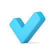 © provectors - Check mark blue badge confirm accept agreement done complete 3d icon