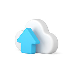 Wall Mural - cloud cyberspace backup upload download digital files information exchanging 3d icon