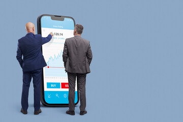 Wall Mural - Online trading platform on smartphone