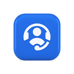 Wall Mural - customer support helpdesk assistance button call helpline connection 3d realistic icon
