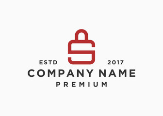 letter s with padlock logo design vector illustration template