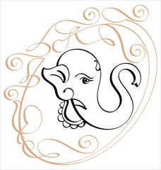 Wall Mural - Ganesha Pen Ink Style M_2204013