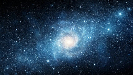 Wall Mural - view from space to a spiral galaxy and stars. universe filled with stars and galaxy,. elements of th