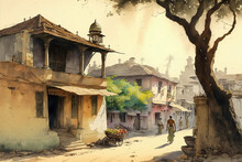 AI Generated Image Of An Indian Village Scene